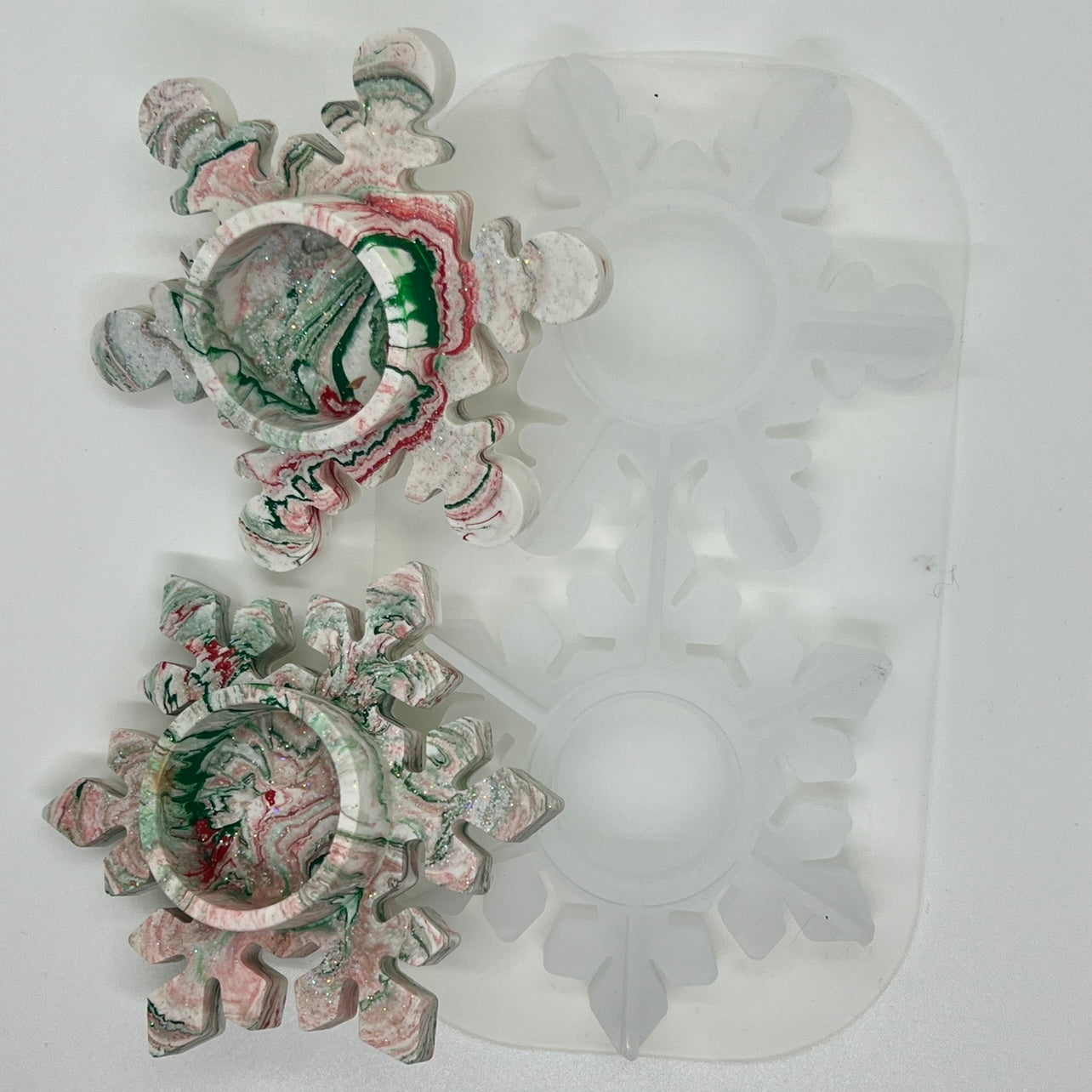 DIY-silikone forme - Snefnug Lysestage.