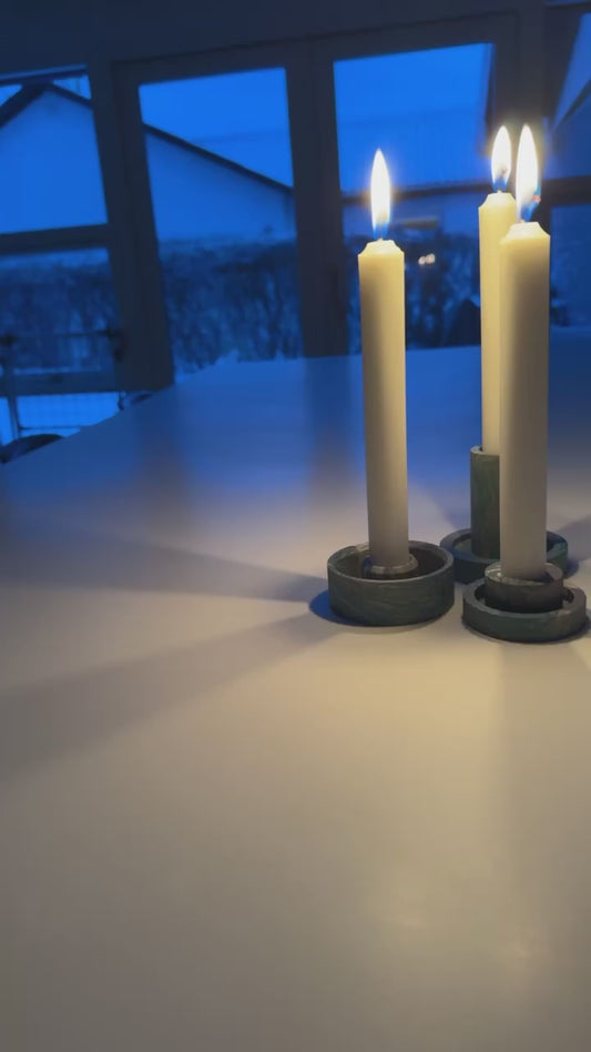 DIY-Silikone forme – Rund Lysestage sæt med riller